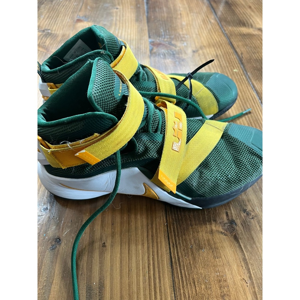 Nike LeBron‎ Soldier 9 iD Mens SVSM Green and Yellow game issued